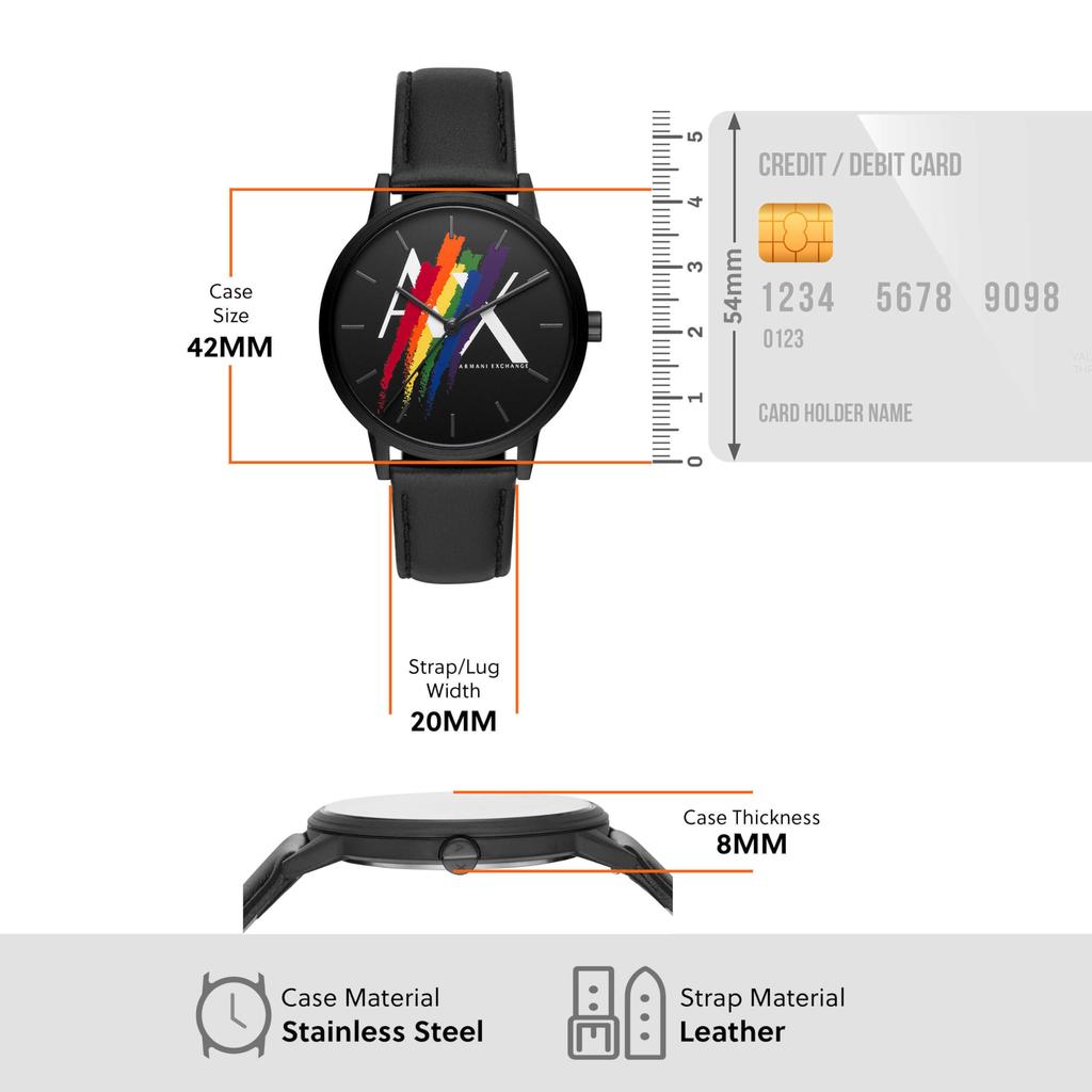 Armani Exchange Analog Leather Watch AX7120 Men's