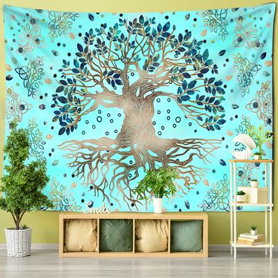 Grün Mystische Baum des Lebens Wandteppich Hängen Psychedelic Hexerei Tapiz Hippie Art Home Decor Hintergrund Tuch