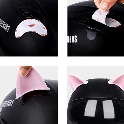2pcs Car Motorcycle Helmet Devil Horn Cute Cat Ears Decoration Motocross Full Face Off Road Helmet Decoration Car Accessories