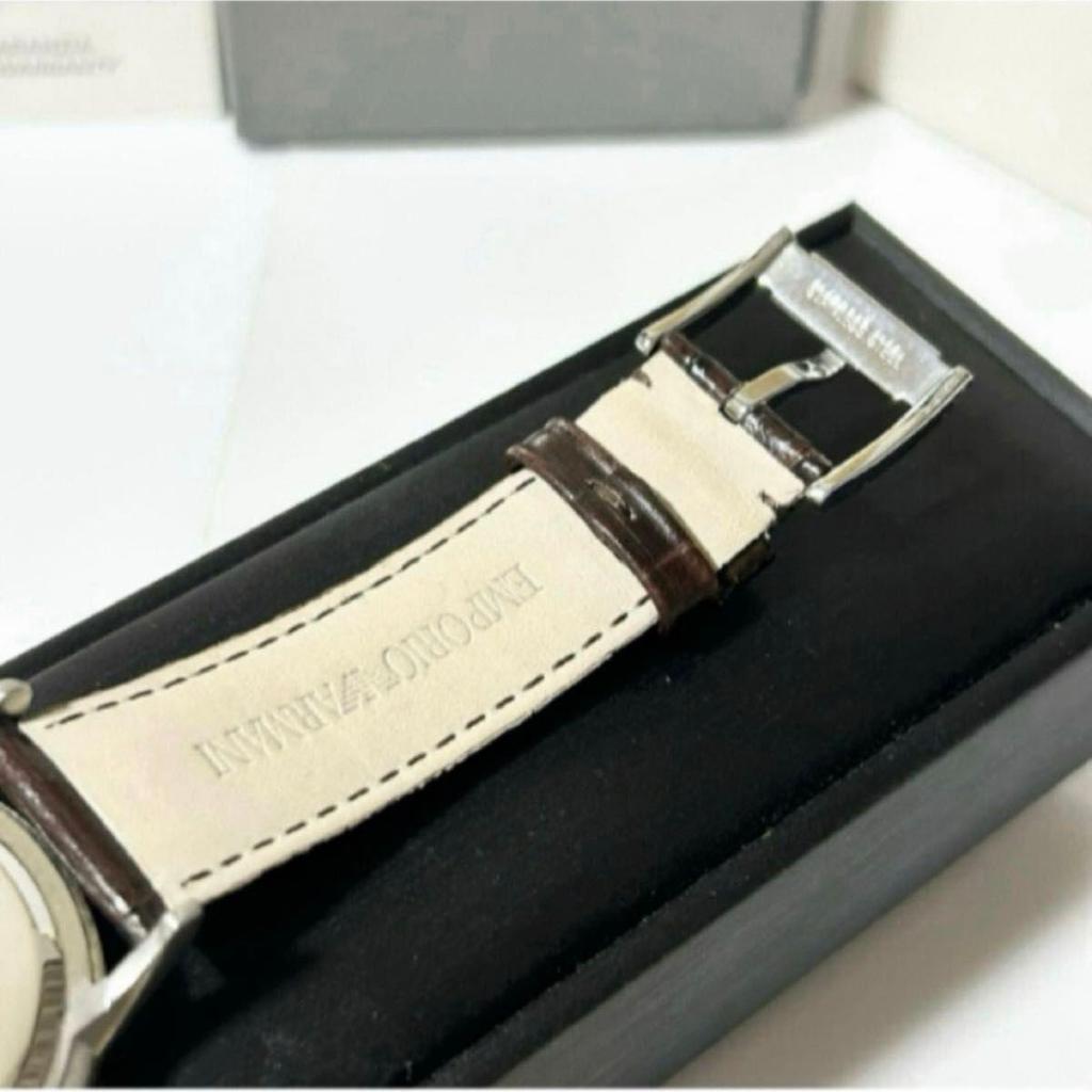 Used EMPORIO ARMANI Armani men's watch AR-2433 QZ chronograph operation confirmed