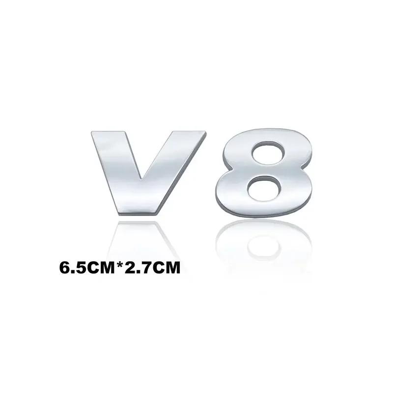 SVLHP1 ABS Electroplated Car Sticker V6 V8 Emblem Tail Badge Decal For VW Touareg TDI Car Accessories