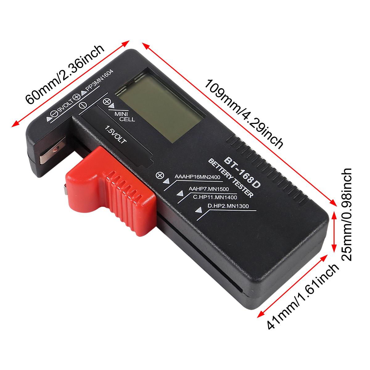 

Digital Battery Tester Universal Digital Battery Checker LCD Display AA AAA C D 9V 1.5V 3.7V Household Button Battery Detector