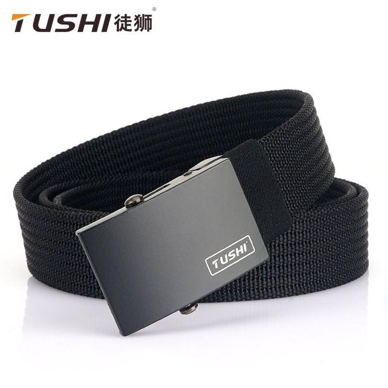Trend Canvas Belt Male Young Students Automatic Buckle Casual Men's Pants All-match Nylon Knitted