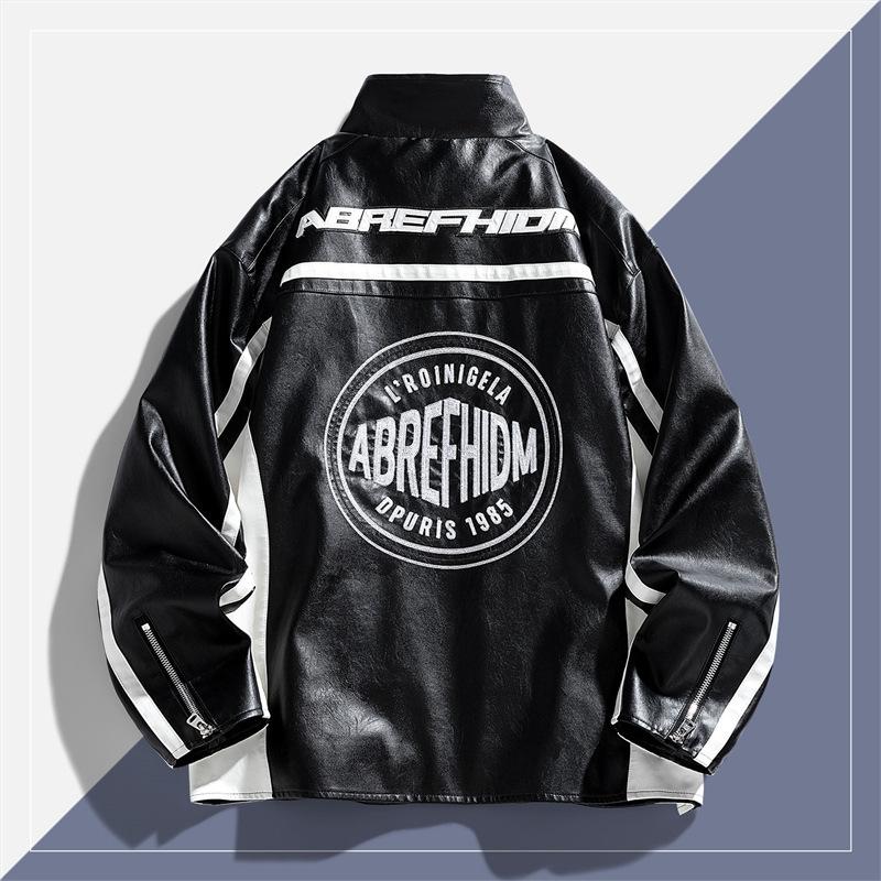 American high street retro leather jacket men's autumn tide brand couple leather jacket heavy ruffian handsome versatile locomotive clothing