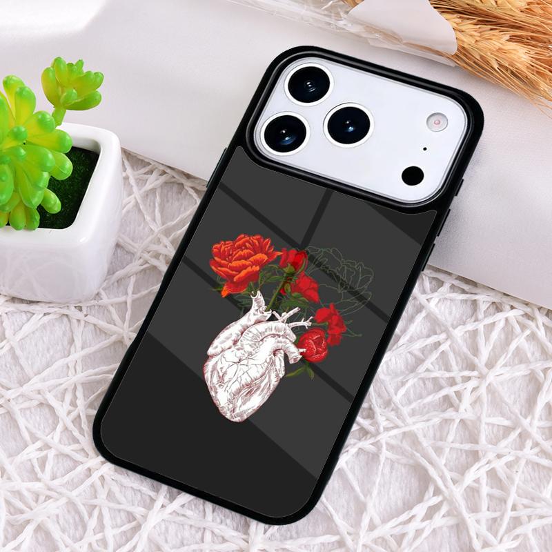 Flower Heart Phone Case for iPhone 17 Air 16 15 11 12 14 13 Pro Max Shockproof Cover