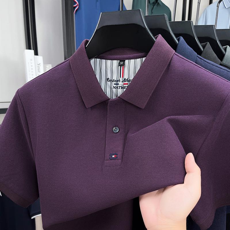 Light Luxury High-quality Summer Pure Cotton Lapel Short Sleeved T-shirt Fashion Trend Polo Shirt Top