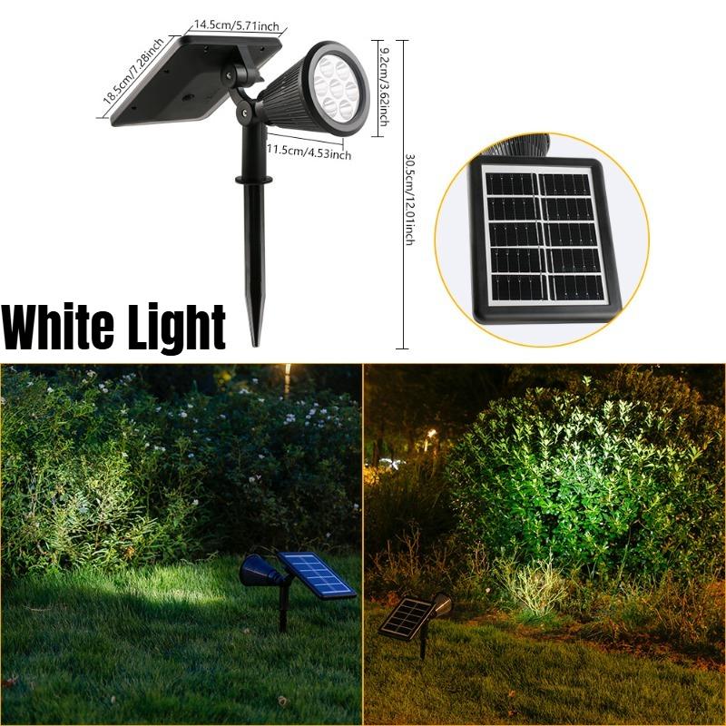 7LED Solar Light Outdoor Lawn Lamp Super Bright Rainproof Ground Lawn Lamp Home Outdoor Landscape Garden Projection Lighting 1PCS