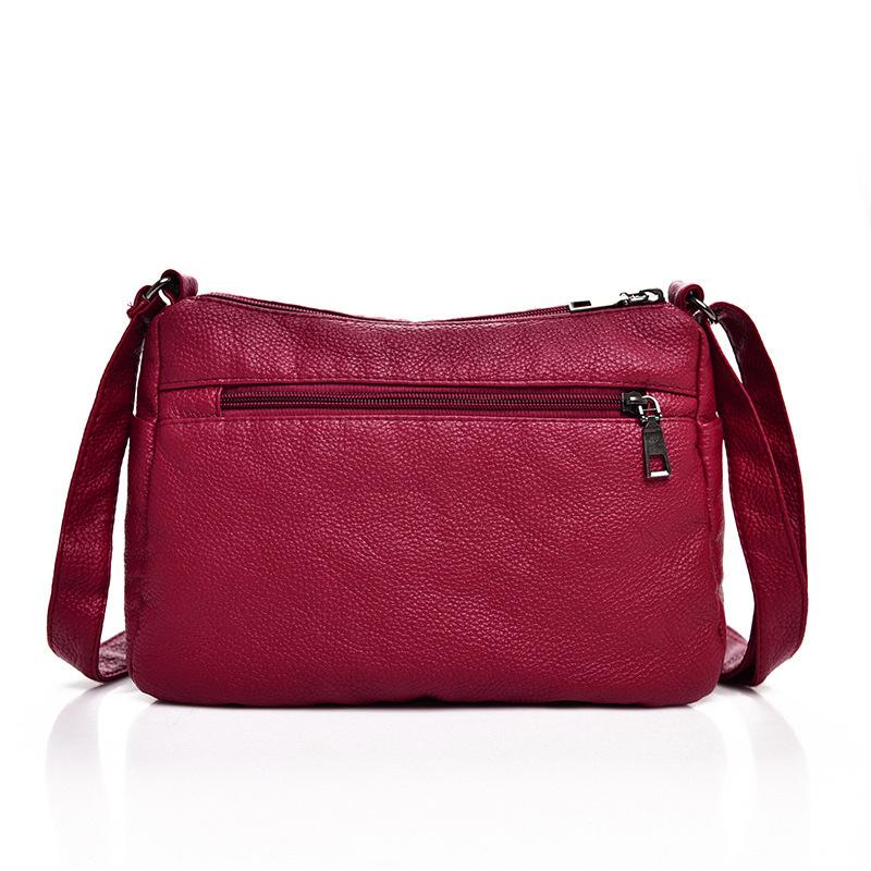 New Fashion Trend Mother Bag Portable Large Capacity Middle-aged and Elderly Women's Bag Soft Leather Anti-splashing Single Shoulder Messenger Bag