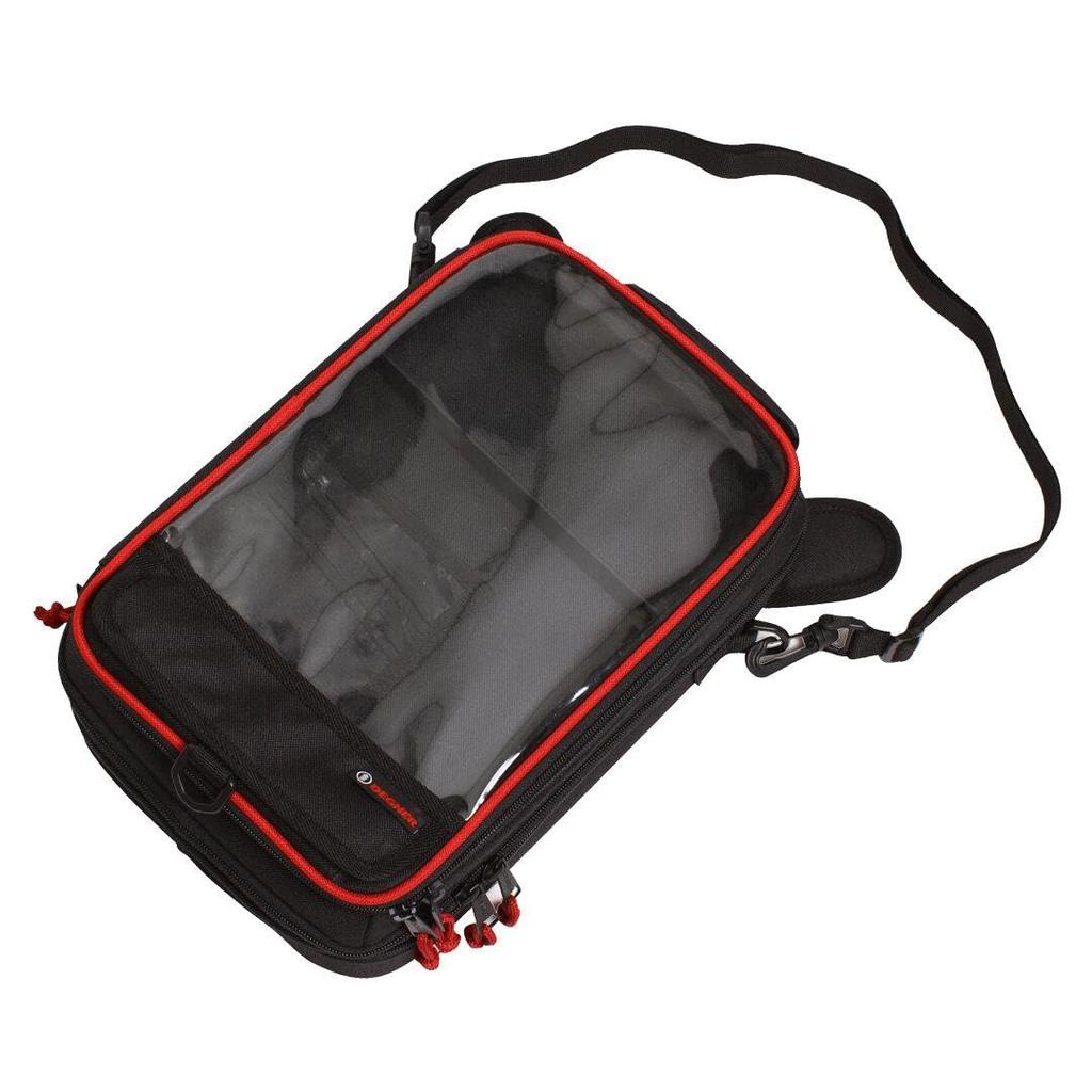 DEGNER Magnetic Polyester Tank Black with Red Piping NB-29MAG Bag, 33x22x11-19cm,