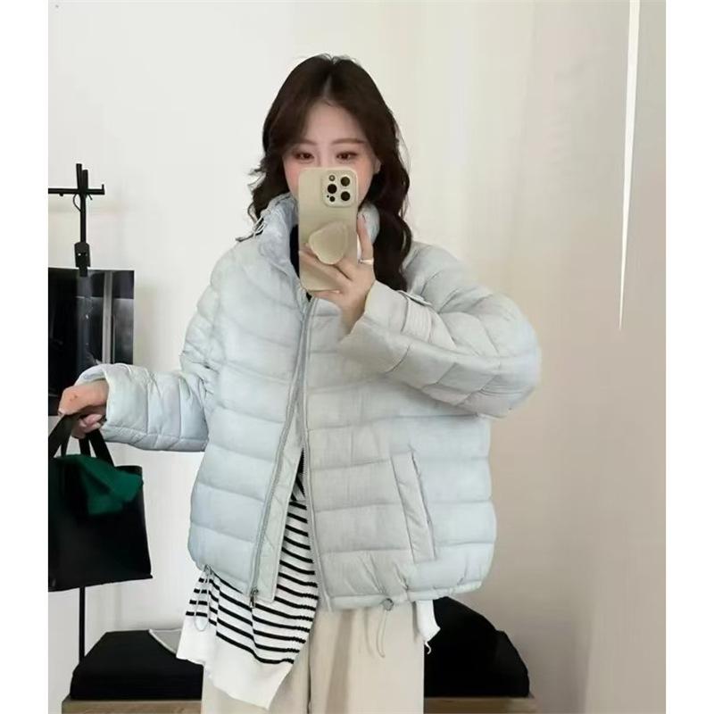Popular stand-up collar puff short cotton clothes autumn and winter fashion age-reducing solid color coat