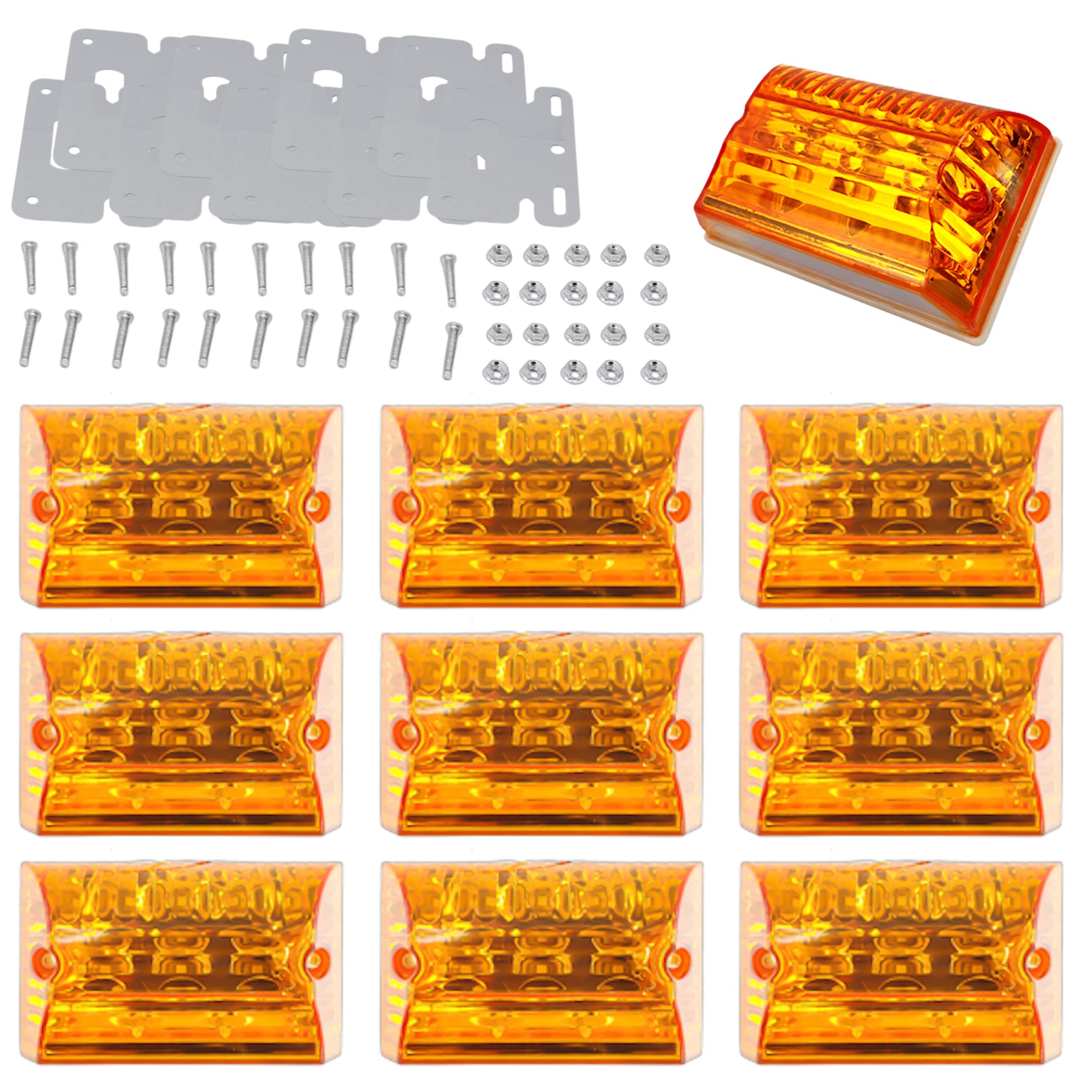 

Lezalic 24V LED Side Marker Downlights for Decorative Large Universal Set Trucks, Trucks, Under-Lights, Vehicles, Dress-Up Lamps, Fit, 10-Piece