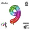 Korean Rainbow Gradient Number Balloon for Kids' First Birthday Decoration