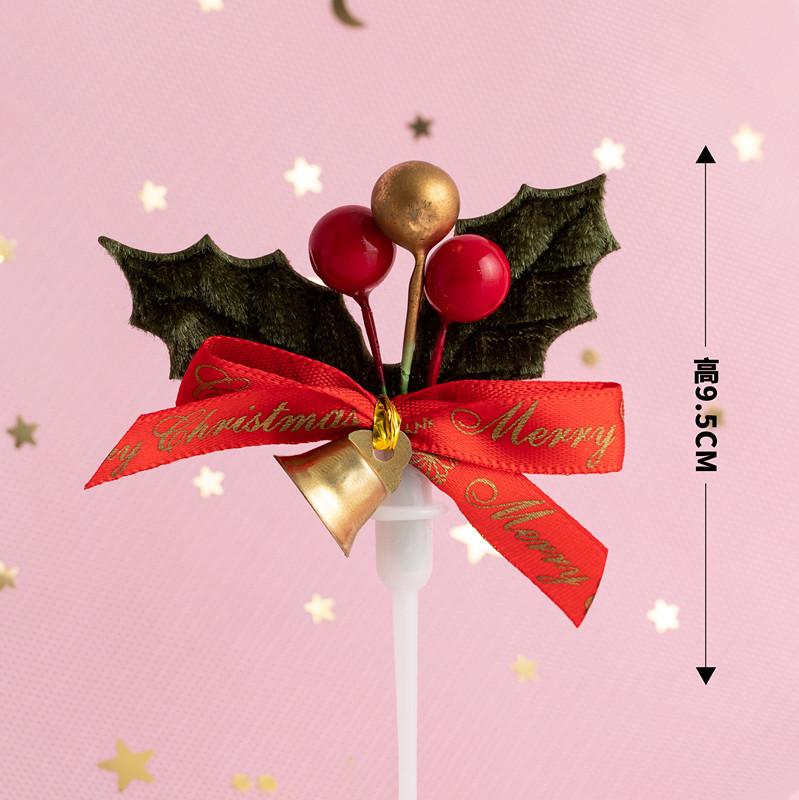 Christmas Decor Set: Card Inserts, Cake Toppers, Cup Garland, Wreath Ornaments, Strawberry Tower, Cartoon Star & Tree Decorations.