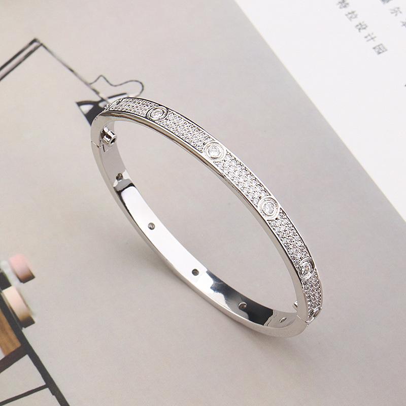 Full Set Zircon Bracelet for Women's Light Luxury Temperament Round Bracelet