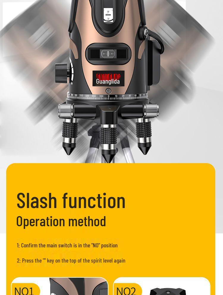 High Precision Outdoor Laser Level with Infrared, Blue, and Green Light - 2, 3 & 5 Lines, Auto-Leveling, Imported LD.