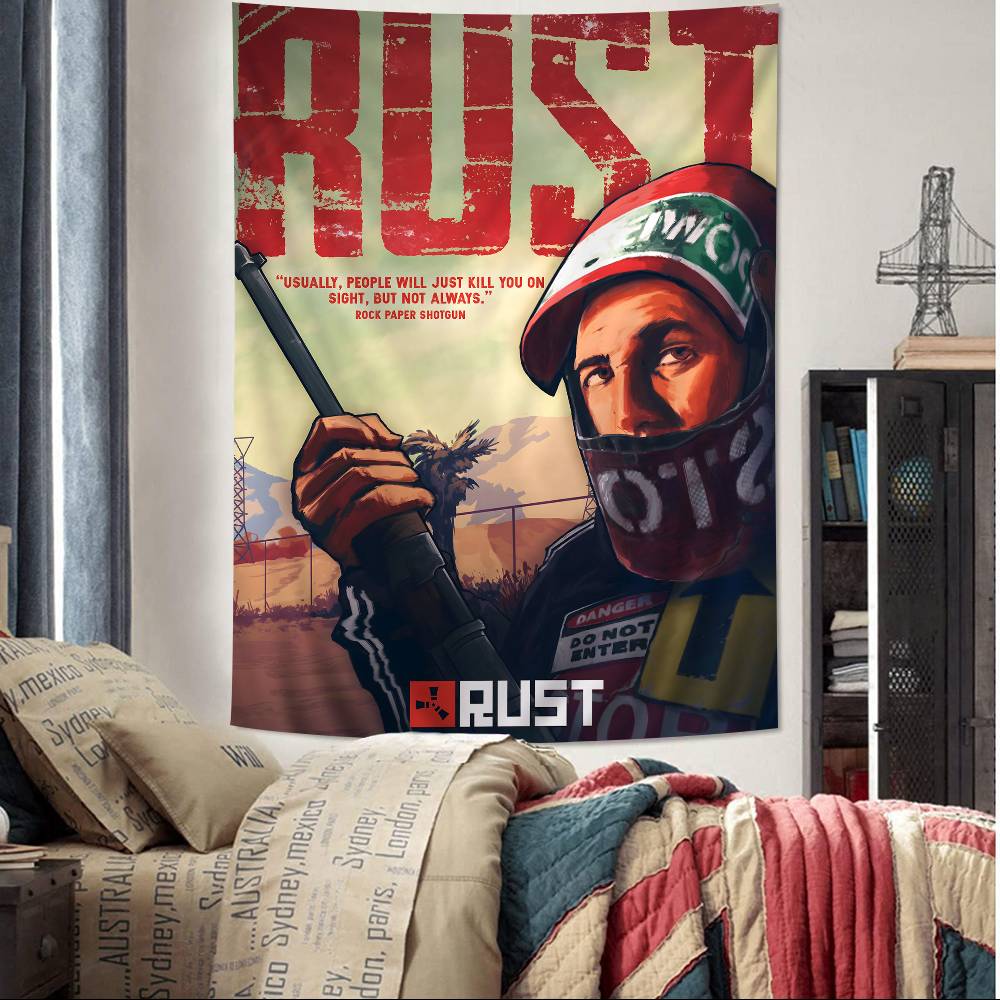

RRust Game Cartoon Tapestry Art Science Fiction Room Home Decor Wall Hanging Sheets 74x94cm(29x37in)