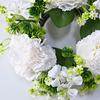 Artificial Flower Candle Holder Wreath Faux Chrysanthemum Ball Candle Ring Simulation Floral Tea Light Holder for Home Wedding Table Centerpiece