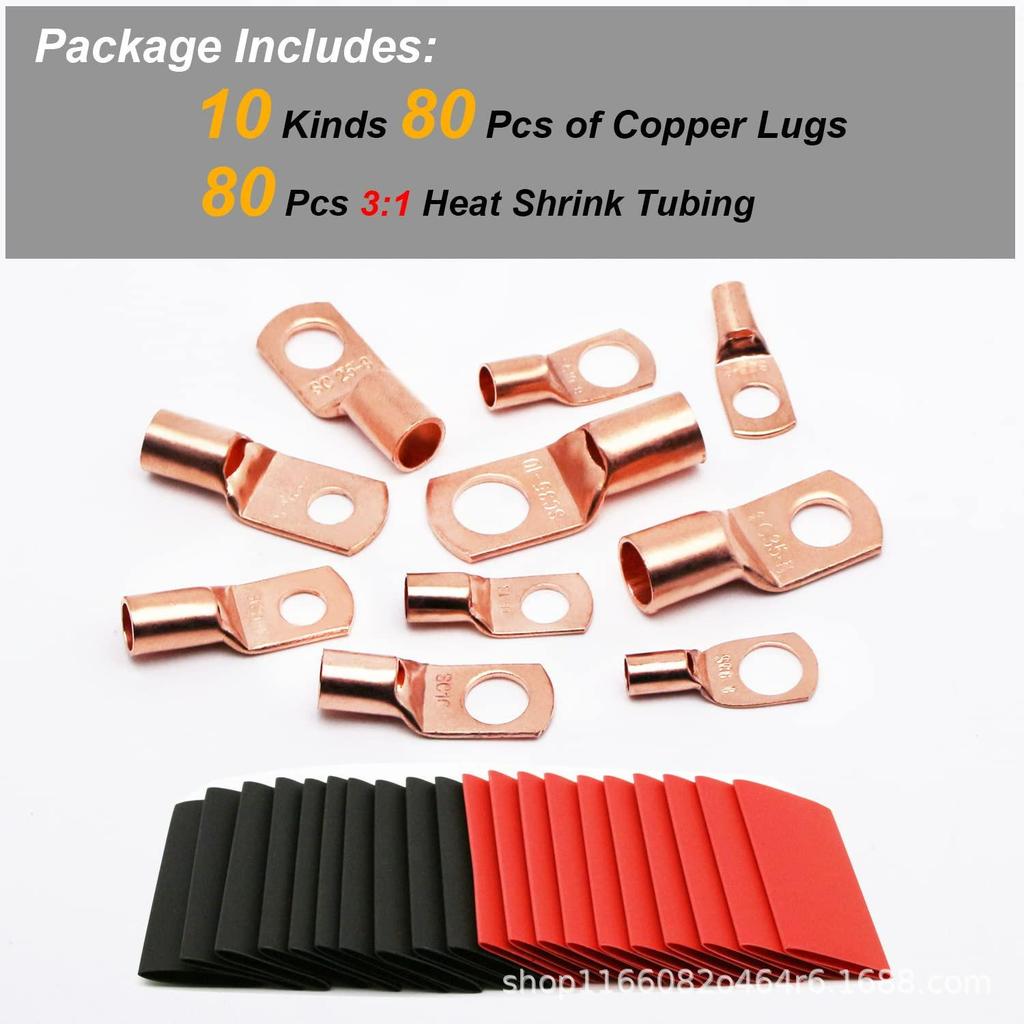 SC Open Barrel Terminal Kit: 100 Gold Terminals, 50 Cold Crimp Terminals, 50 Heat Shrink Tubes