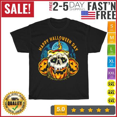 Happy Halloween Day Scary Pumpkins  Vintage T Shirt Men Women Fashion NEW 2023