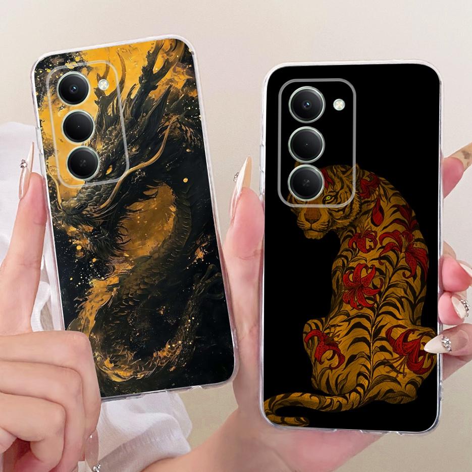 For Xiaomi Redmi 15 4G 5G Case Cool Lion Stylish Flowers Painted Cover Soft Slim Phone Case For Xiaomi Redmi 15 5G Redmi15 Shell