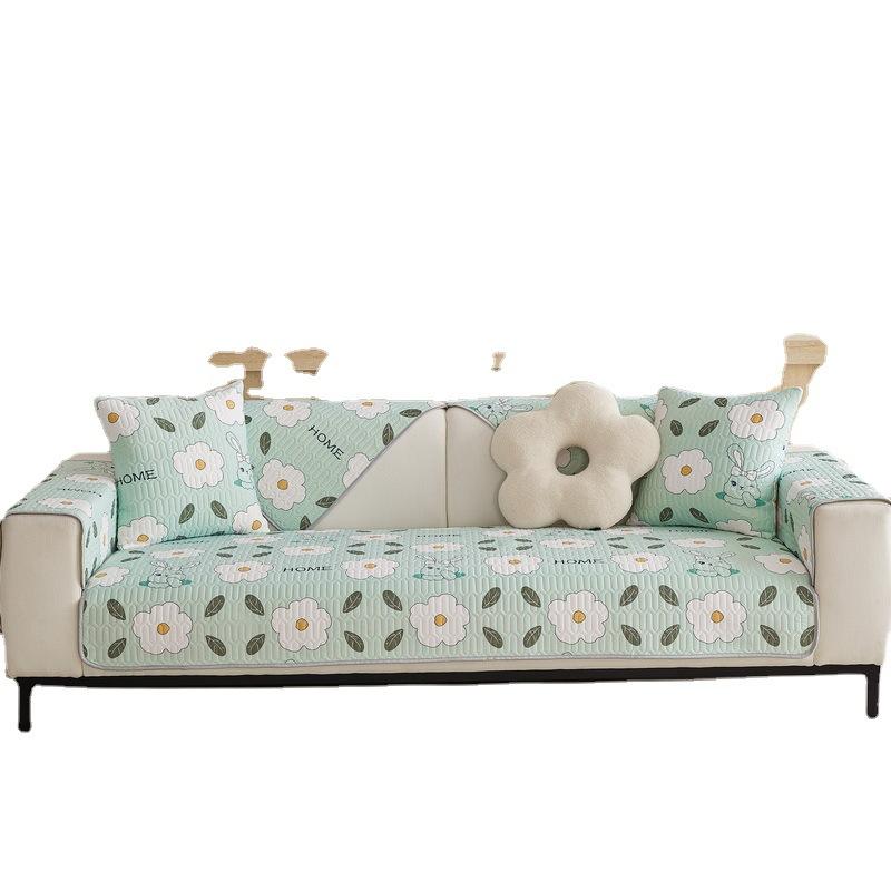 LaTeX Ice Silk Sofa Cushion Summer Summer Summer Summer Mat Cartoon Printed Cushion Non-Slip Ice Mat Modern Sofa Cover Summer