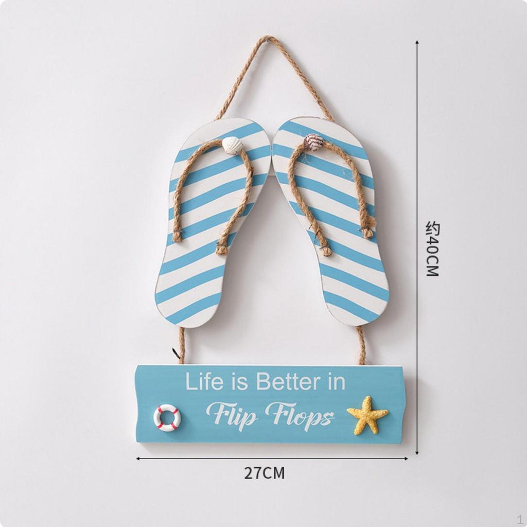 Nautical Welcome Sign Mediterranean Door Hanger Coastal Wall Decor for Restaurant, Cafe, Washroom