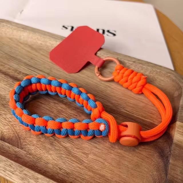 Laccetto da polso regolabile per cellulare intrecciato a mano, cordino universale, corda di sicurezza anti-caduta conveniente per sport all'aperto