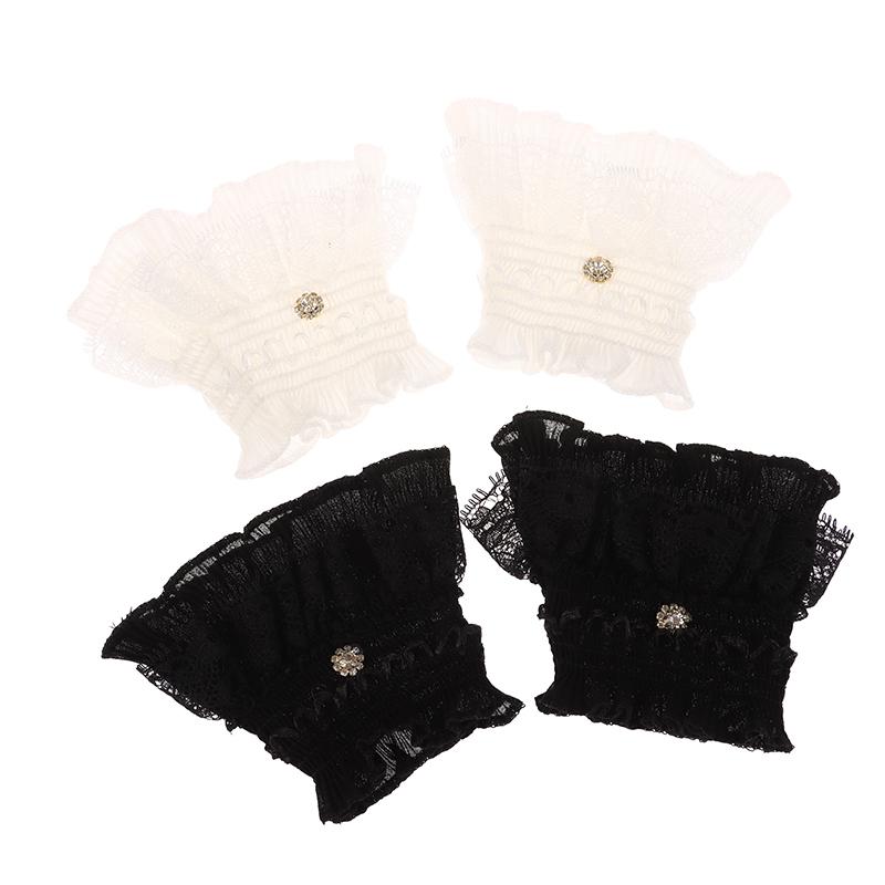 1Pair Nail Po Glove Nail Art Lace Fake Pleated Cuff Manicure Props