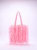 Lace Tote Bag For Women With Frills And Tassels Soft Shoulder Purse For Daily Use