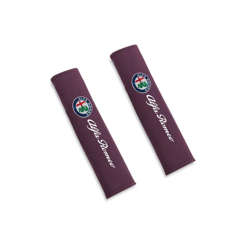 Car Stickers For Alfa Romeo Car Seat Belt Shoulder Pad Comfort Safety Belt Protective Cover For Alfa Romeo giulietta 159 mito gi