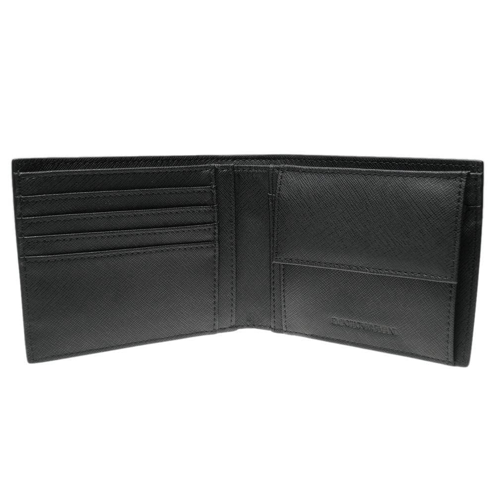 Emporio Armani Bonded Leather Y4R165 Y019V 81072 Men's Bi-fold Wallet, Black, [Used]