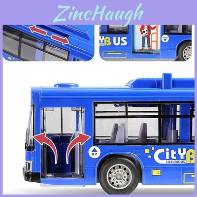 Kids Red Bus Toy Vehicle Model With Music Lights Stories For Developmental Playtime