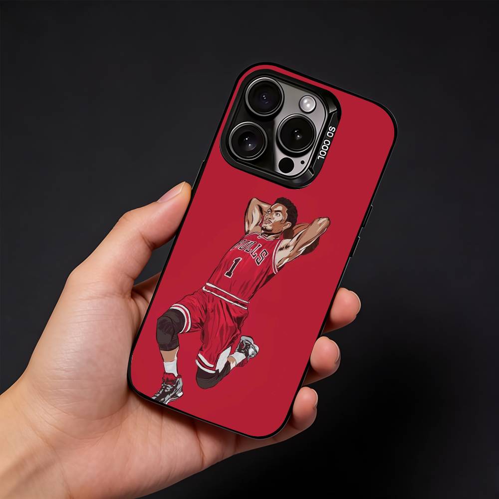 D-Derrick Rose 1 Phone Case For iPhone17, 16,15,14,13,12 Pro Max Black Candy Matte Shockproof Cover