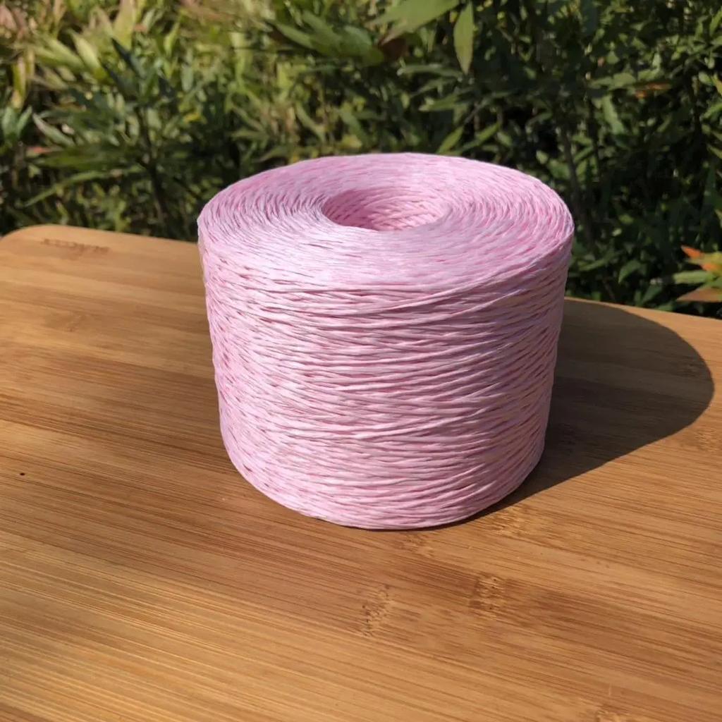 250g Fine Flat Raffia Yarn Wearable Soft Cotton Straw Thread for Hand Knitting Hats Handbags Summer Beach Craft Diy