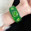 Smudging Irregular Wide Open Bracelet Bohemian Dopamine Hand Ring Acrylic Rhinestone Bangle  Women