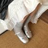 2025 early spring new fairy style with skirt retro Mary Jane shoes women silver inner height increase word belt single shoes women