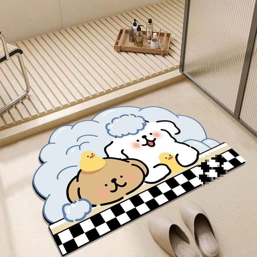 Crayon Shin-chan Quick-Dry Bathroom Diatomite Floor Mat - Non-Slip Absorbent Foot Pad
