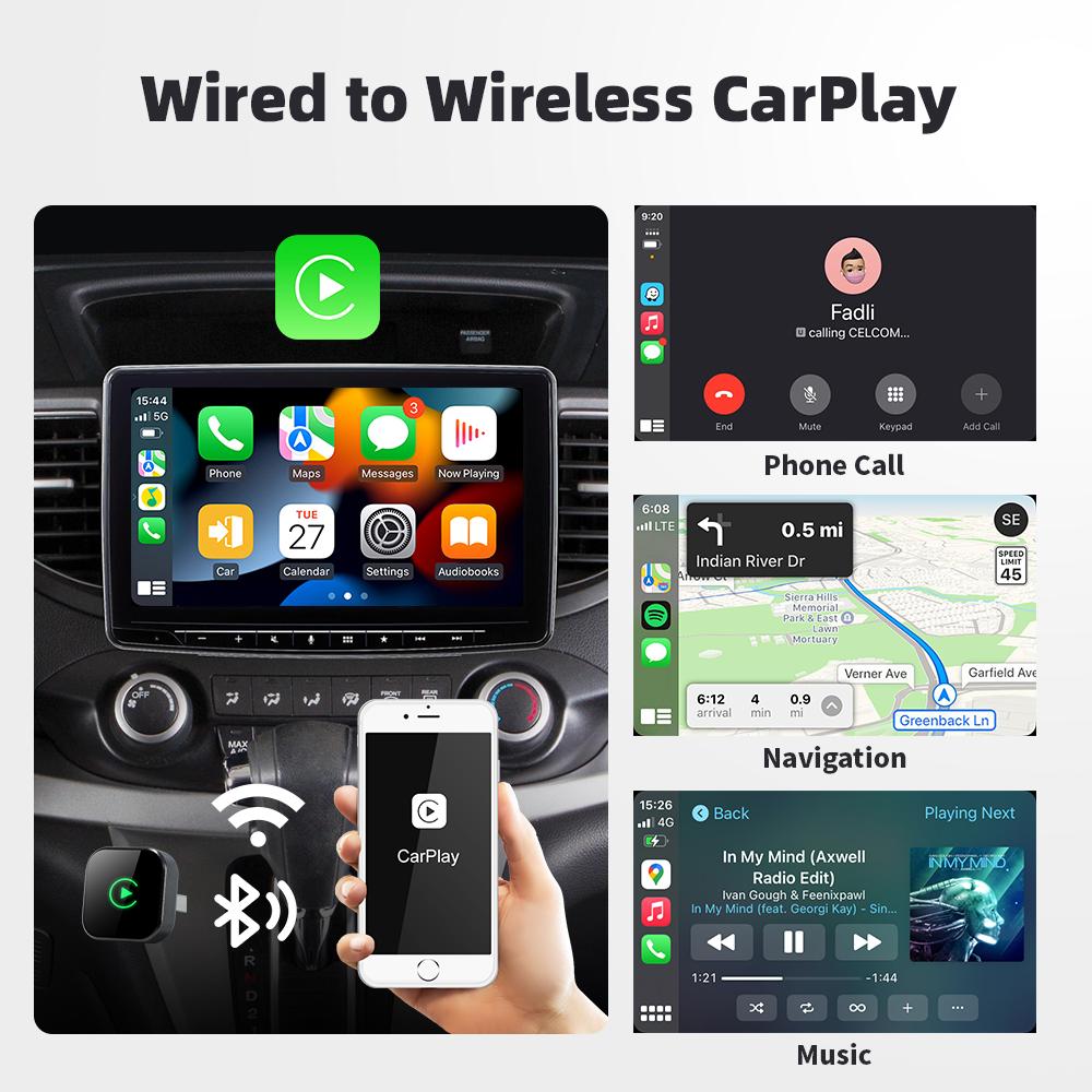 Neuer Wireless CarPlay Dongle Wireless Android Auto Adapter 2in1 Intelligentes Auto-System AI Smart Box Für Auto Mit Kabelgebundenem CarPlay