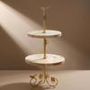 TwoTier Dessert Stand Cupcake Holder with Wooden Shelves Rustic for Hosts, Home Cooks,