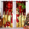 Joyful Latest  Christmas Drapes Christmas Bells Crimson Festive Drapes 2 Panels Deluxe Livingroom Space Bedchamber Balcony Kitchen Decoration