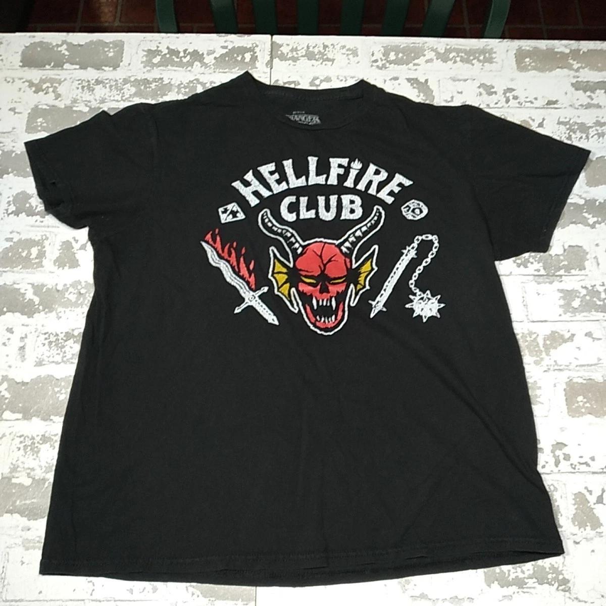 Hellfire Club Size Large Netflix Black T-Shirt Stranger Things Tee S