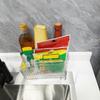 Kitchen Seasoning Organizer with Dividers Clear Plastic Storage Box for Spice Packets Sauces Stackable Dustproof Storage Box for Pantry Cabinet