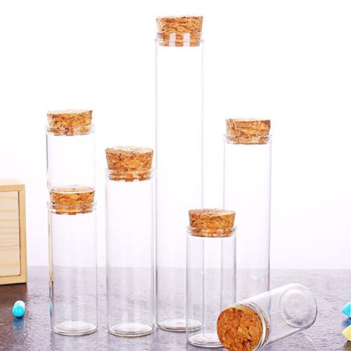 HOOTNEE 20pcs Small Glass Bottles with Cork Tea Storage Jars Mini Bottles Party Supplies Glass Wish Jars