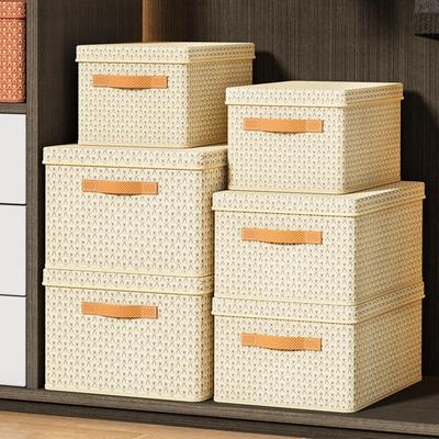 1pc New Washable Folding Storage BoxStorage Basket Laundry Basket Foldable Bins Toys Organizer With Lid