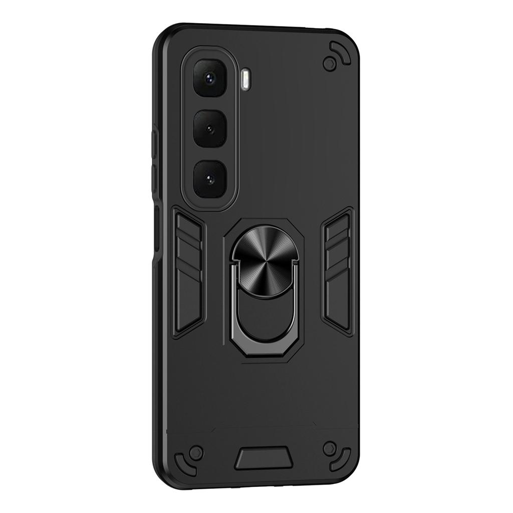 For Infinix Hot 60i 4G Case PC+TPU Drop Defend Phone Cover with Ring Kickstand