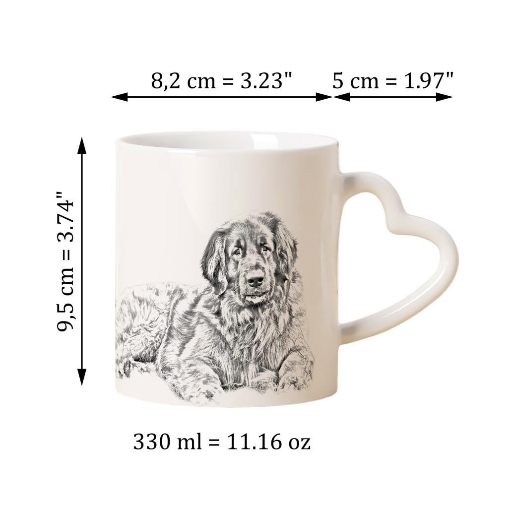 Leonberger - cup with a dog, adorable cup with a heart-shaped handle, universal gift from the Art-Dog brand