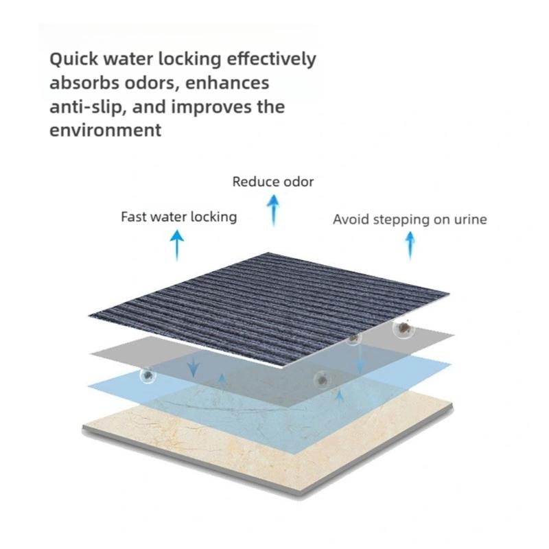 Slip Resistant Absorbing Bathroom Mat For Male Urinal Durable Polyester Fiber Easy Cleaning Floor Protectors Urinal Rug