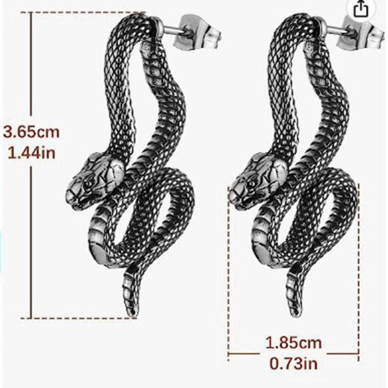 Hot Sale Stainless Steel Ear Buckles Cold Wind Personality Snake Earrings Trend Removable Snake Stud Earrings Pendant