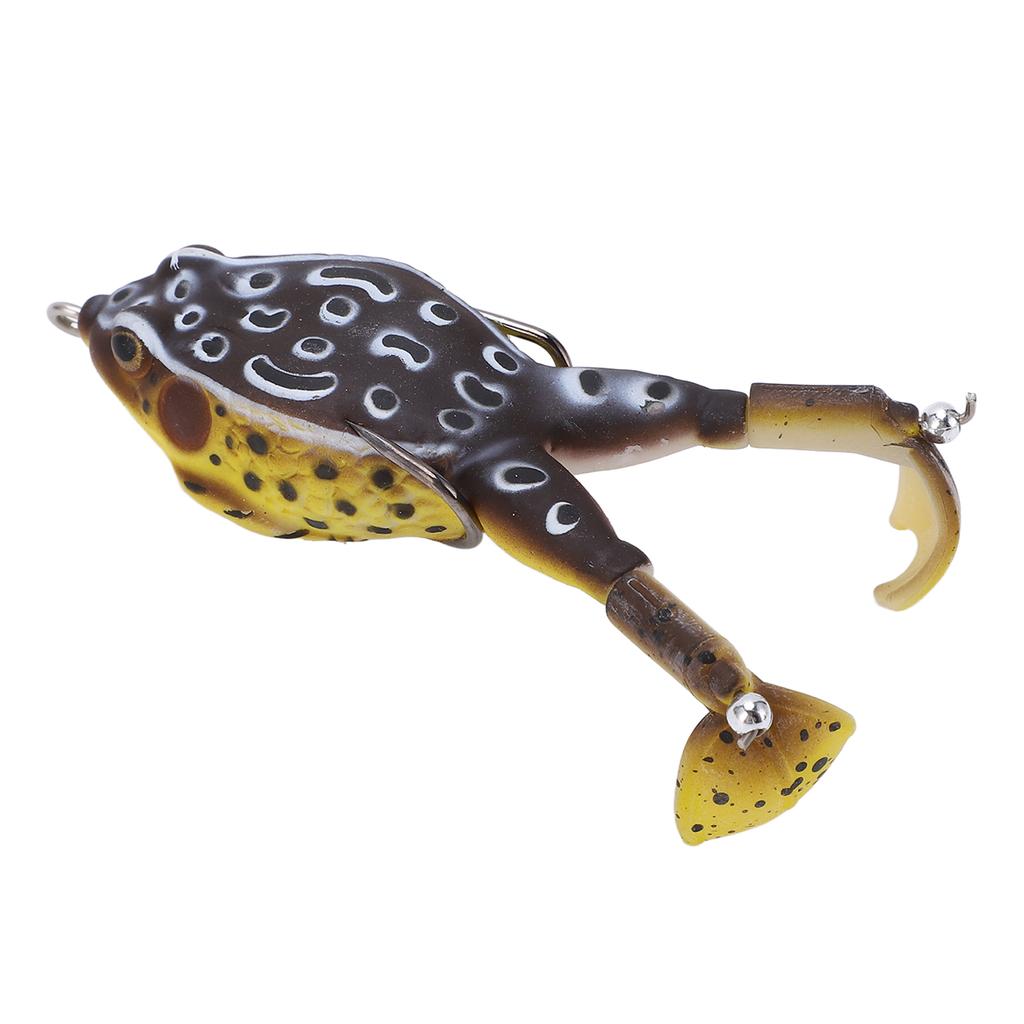 Froschköder Weichsilikon Künstlicher Donnerfroschköder Angelköder mit Doppelpropellerfüßen Schwarz Gelb