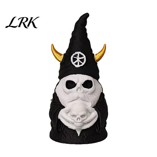 Spooky Outdoor Yard Decorations Gothic Skull Gnome Statue, 3D Printed Faceless Garden Figurine, Unique Home Accessories Halloween Skeleton Ornament